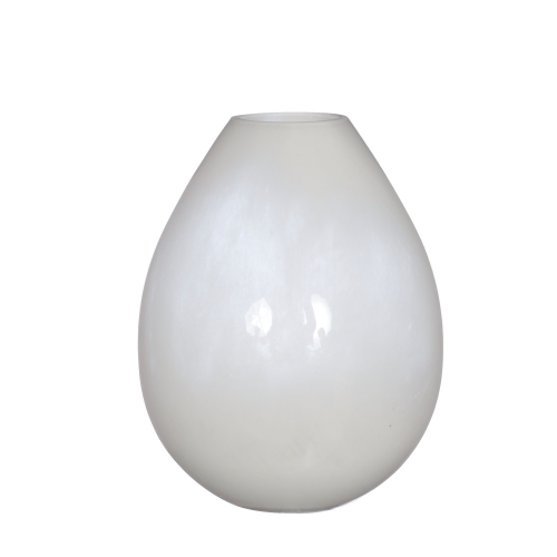 White glass vase