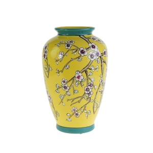 Blue vase with almond blossoms