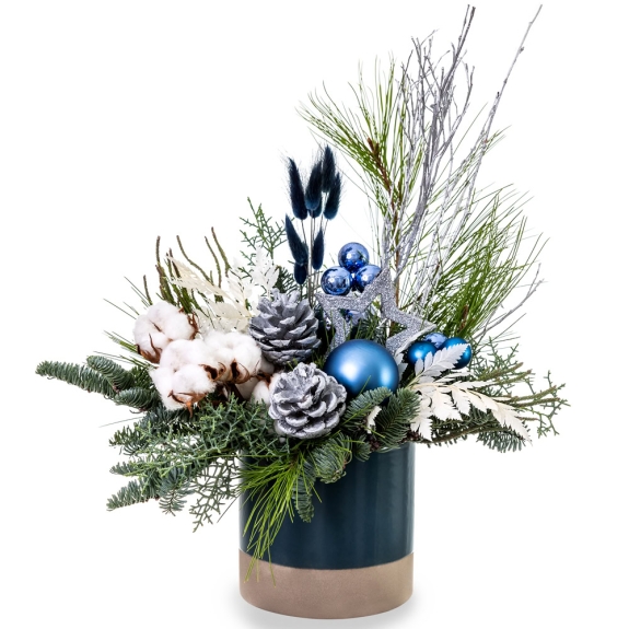 Blue-silver christmas arrangement