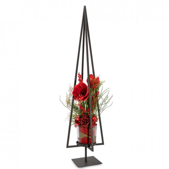 Μinimal 3D Christmas tree with red amarillis 