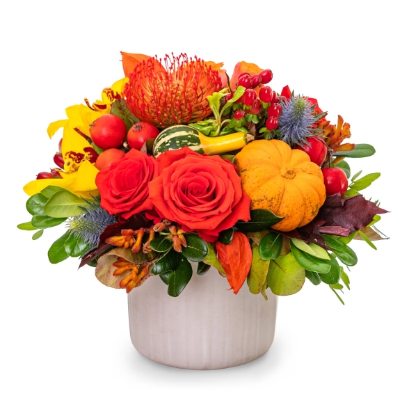 Automn arrangement in orange colors