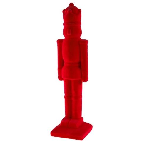 Ceramic red velvet nutcracker 30cm